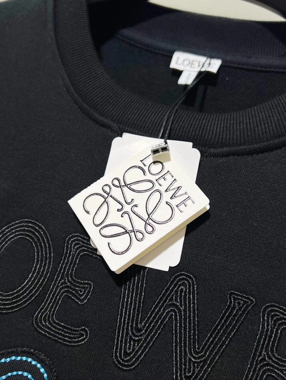 Loewe Black Embroidered Logo Crewneck Sweater Small Unisex New - Picture 9 of 11